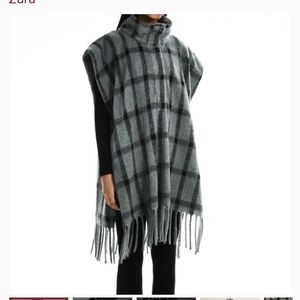 Zara oversize Poncho with Fringes